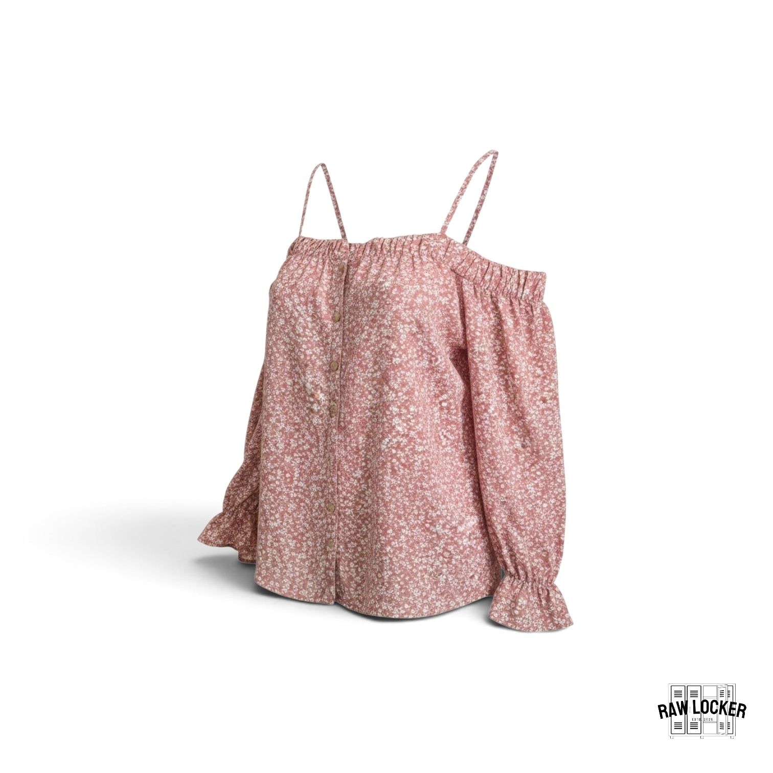 Blusa Floral Romántica Off-Shoulder. Talla M