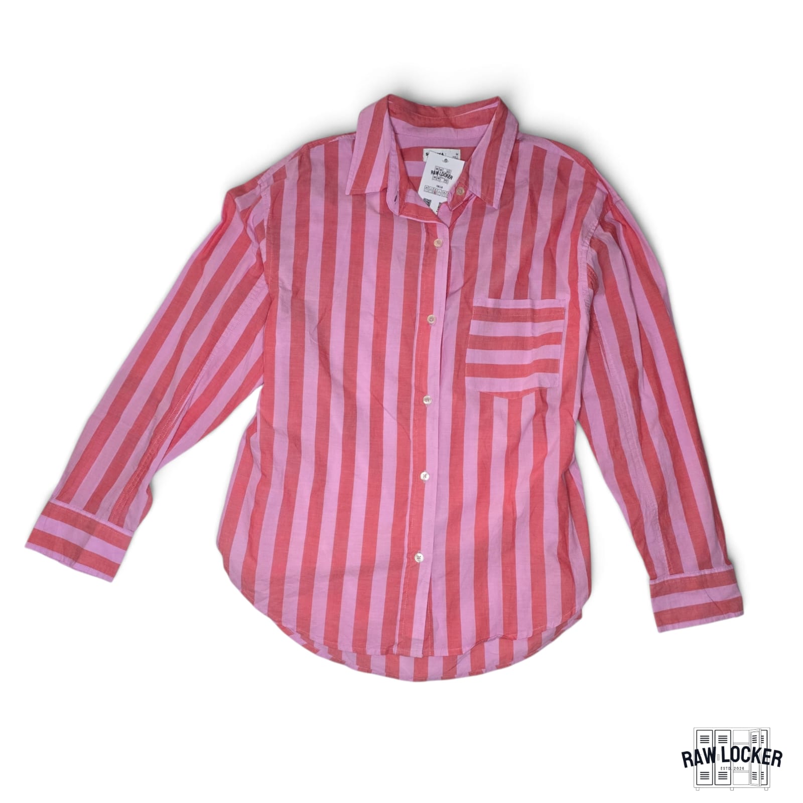 Camisa de Botones Striped Boyfriend - Talla L