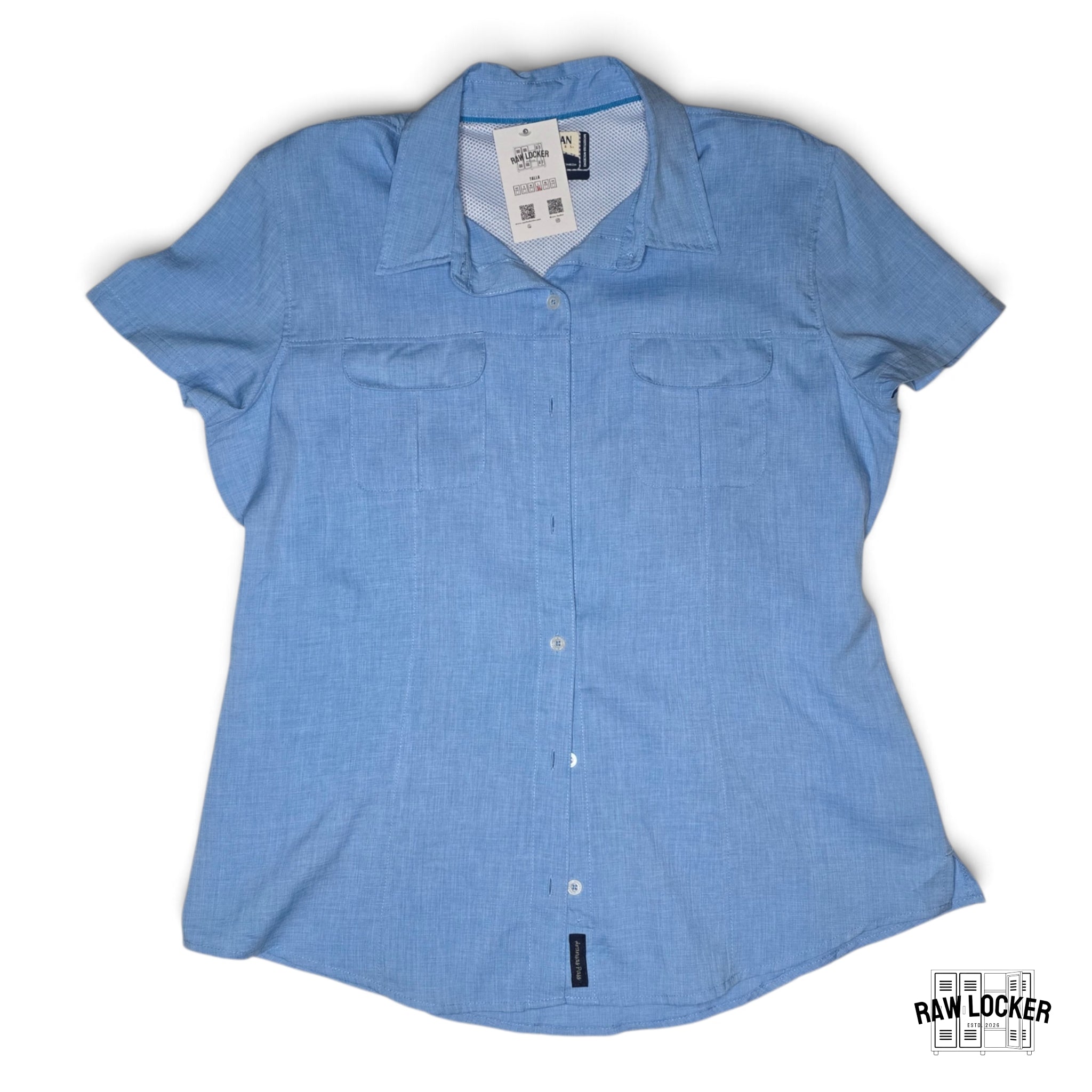 Camisa Outdoor Manga Corta Celeste Talla L