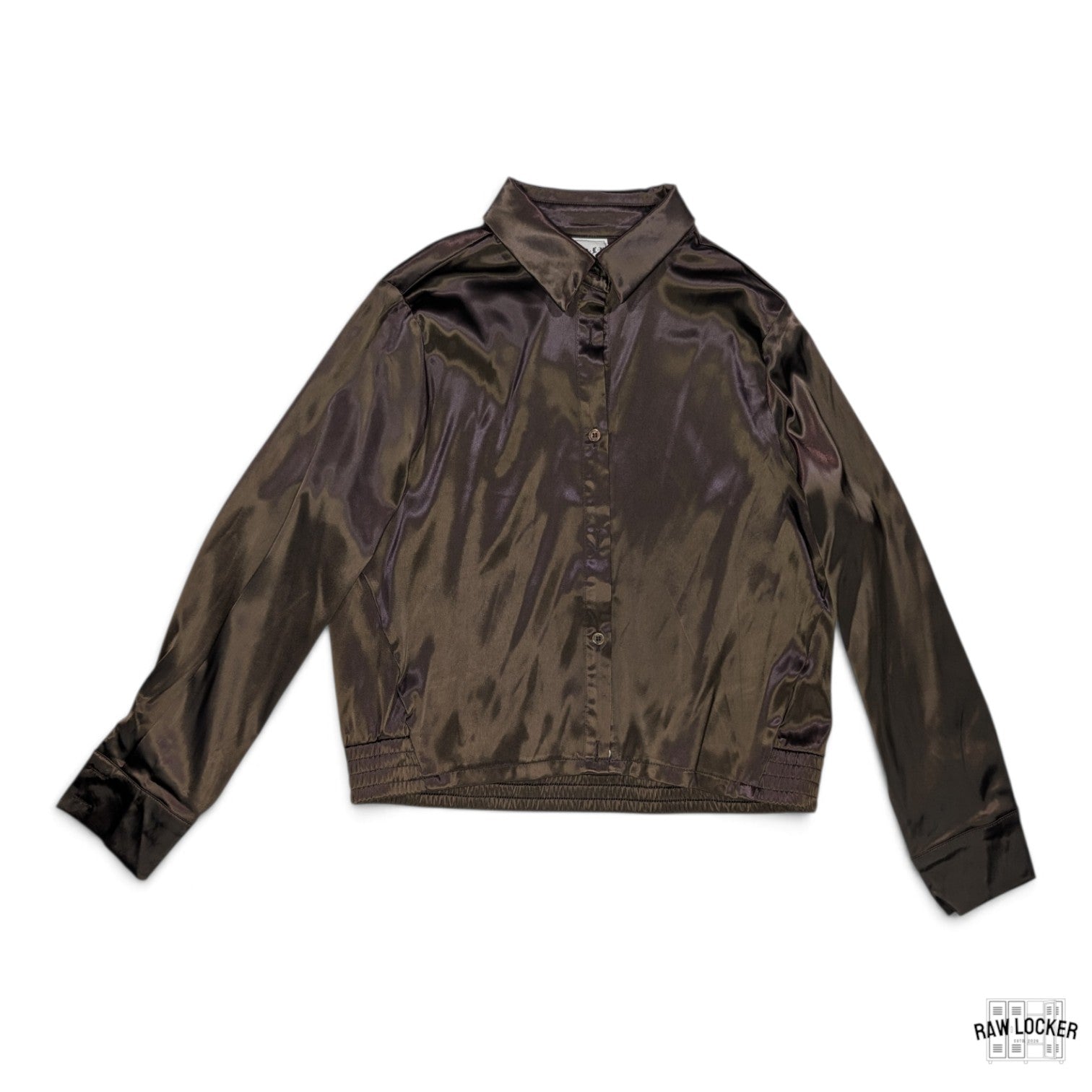 Camisa manga larga tela satinada- Talla M