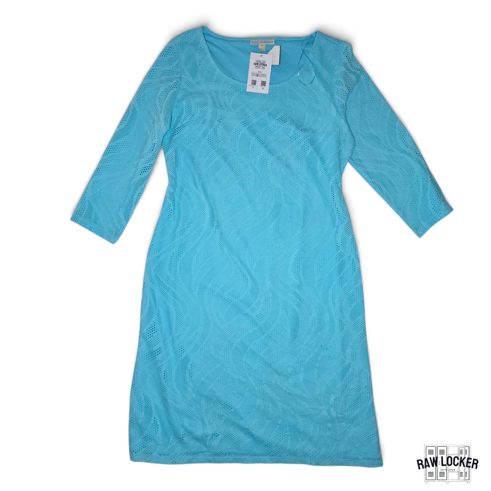 Vestido Ajustado de Encaje Manga 3/4 - Talla M
