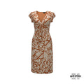 Vestido Midi Terracota Estampado Botánico - Talla XL