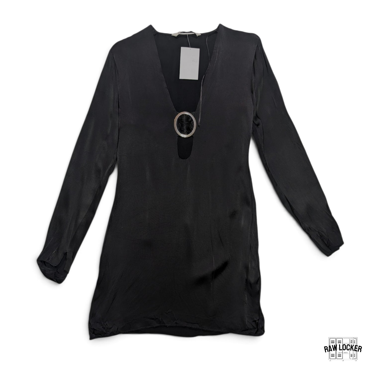 Vestido manga larga con escote Zara - Talla S