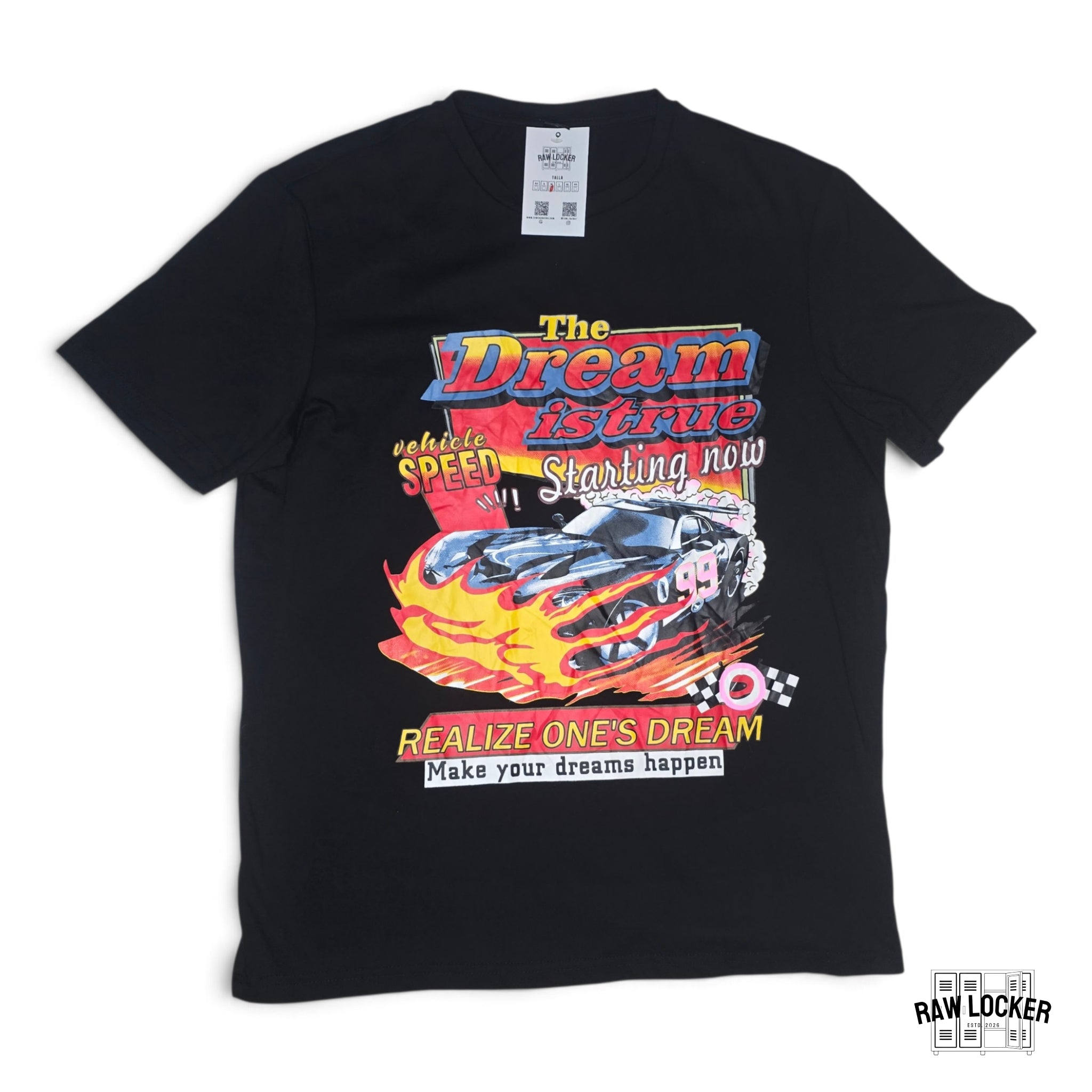 Playera Estampa Auto de Carreras Vintage - Talla M