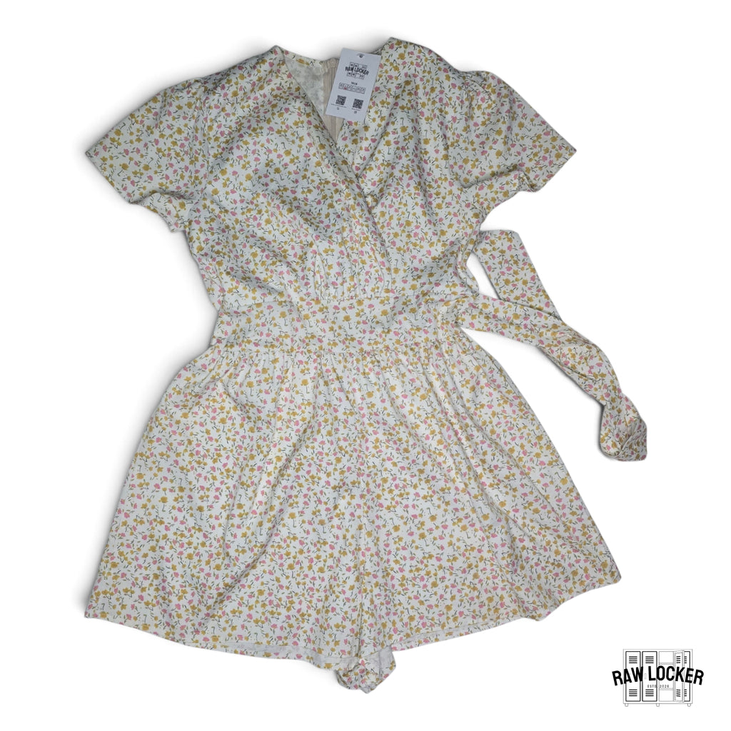 Enterizo Corto Floral Primaveral con Lazo - Talla S