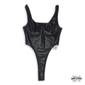 Body negro efecto cuero - Talla M