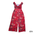 Jumpsuit Largo Floral Rojo - Talla XL
