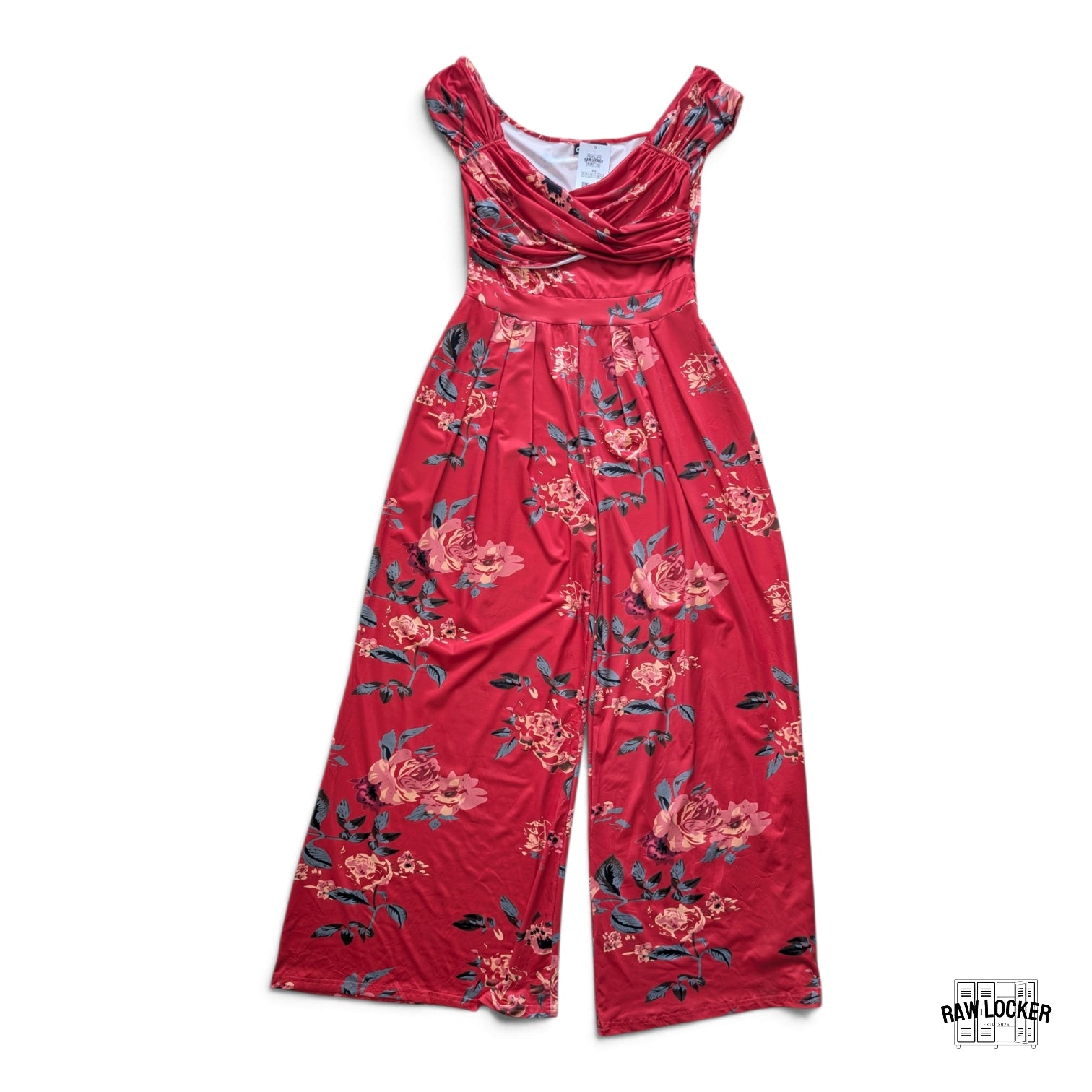 Jumpsuit Largo Floral Rojo - Talla XL