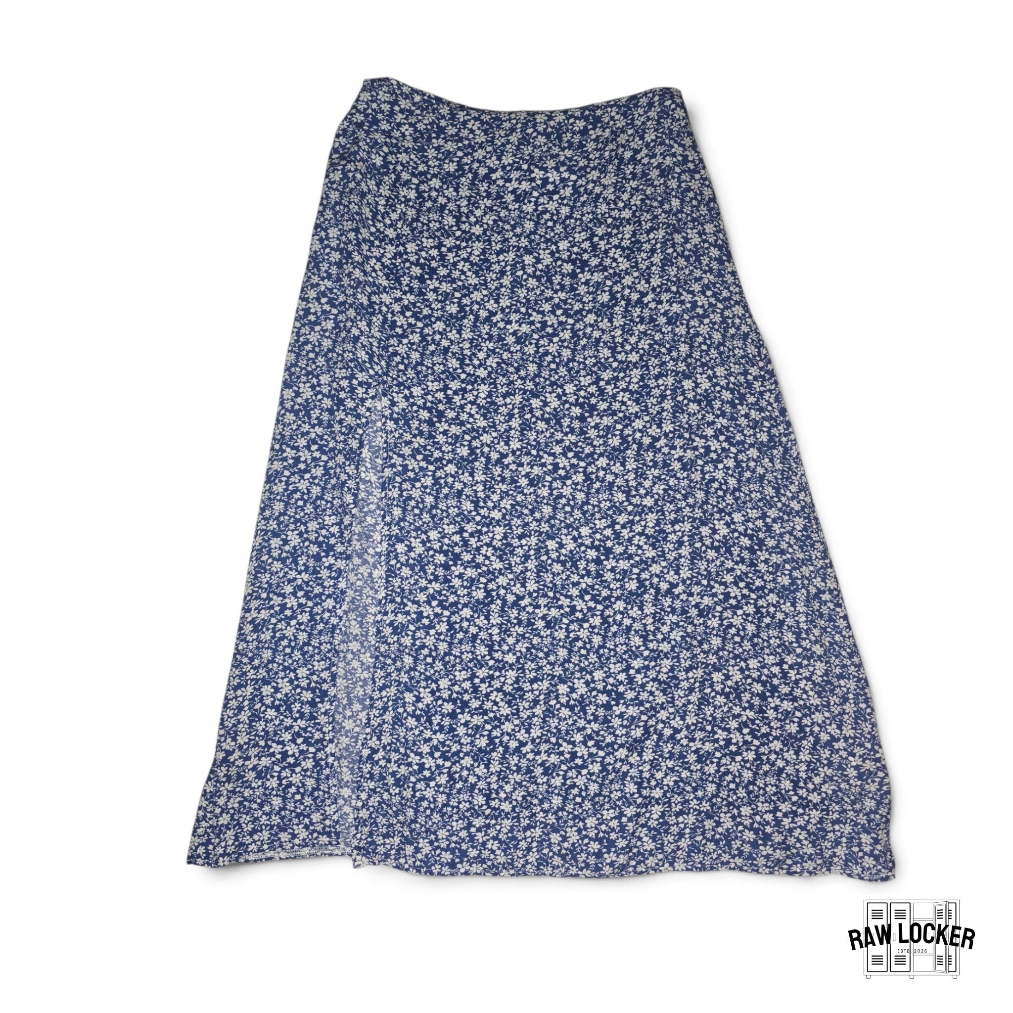 Falda midi floral azul - Talla S