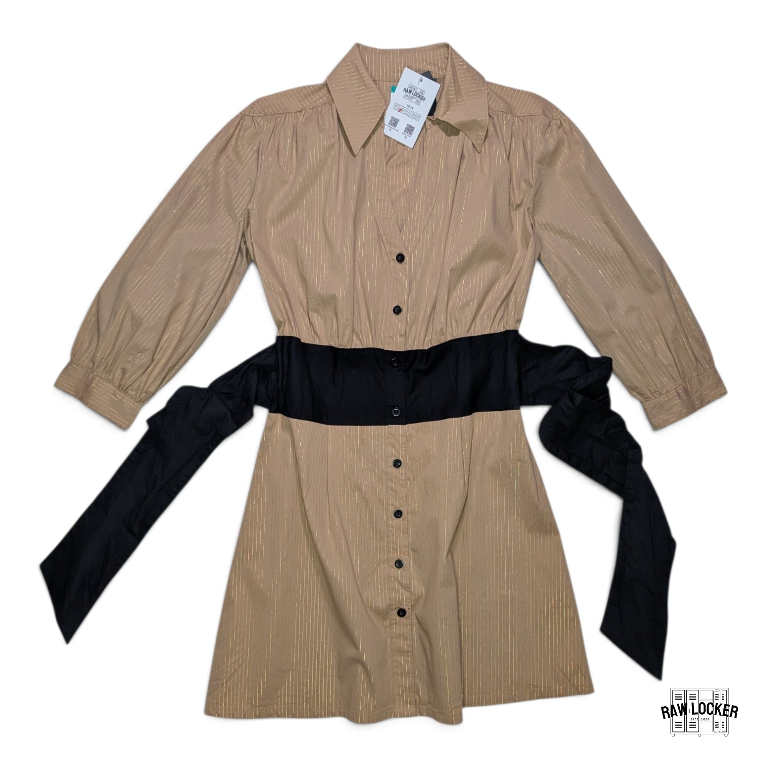 Vestido de botones con fajon - Talla S