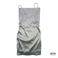 Vestido Corto Satinado Espalda Descubierta - Talla XS