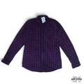 Camisa Manga Larga a Cuadros, Azul Marino y Rojo - Talla XL