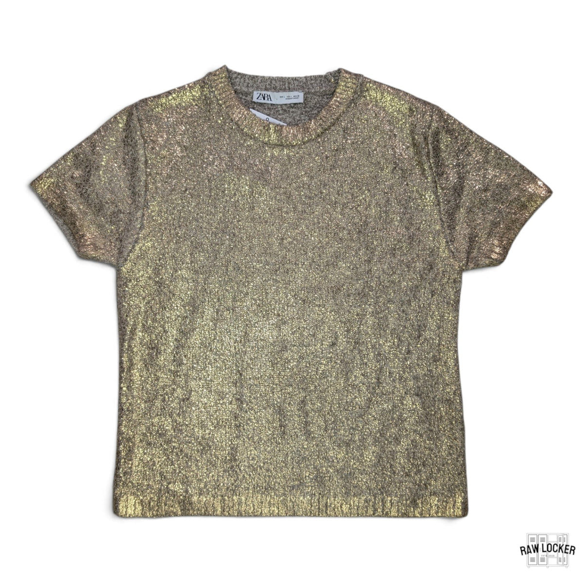 Camisa dorada brillante Zara - Talla L